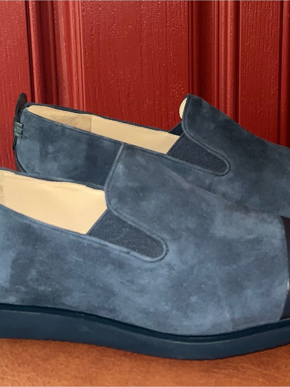 Cole Haan Grand Ambition Women's 7.5 B Blue Suede Leather Cap Toe Loafers - Picture 2 of 6